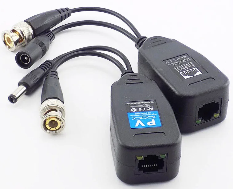 1 Pair(2pcs) Passive CCTV Coax BNC Power Video Balun Transceiver Connectors to RJ45 BNC Male for CCTV Video Camera HDTVI/AHD
1 Pair(2pcs) Passive CCTV Coax BNC Power Video Balun Transceiver Connectors to RJ45 BNC Male for CCTV Video Camera HDTVI/AHD