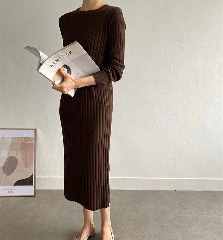 Thick Winter Women'S Dress 2021 Fall Sweater Women Dress Long Sleeve Knitted Dresses Maxi Vintage Oversize Dresses Knitting
Thick Winter Women'S Dress 2021 Fall Sweater Women Dress Long Sleeve Knitted Dresses Maxi Vintage Oversize Dresses Knitting