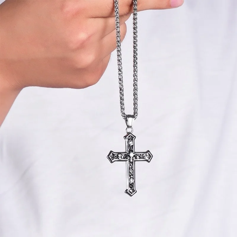 New trend line gothic punk retro rose skull cross pendant men's trend hip-hop rock locomotive accessories necklace holiday gifts
New trend line gothic punk retro rose skull cross pendant men's trend hip-hop rock locomotive accessories necklace holiday gifts