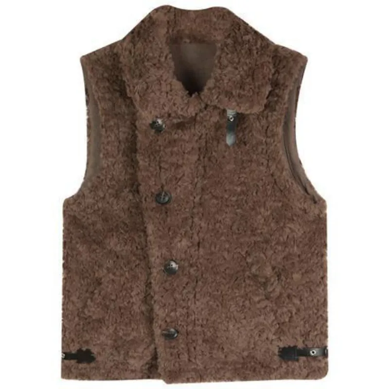 Faux Wool Vest Women Fashion Solid Color Pocket Tunic Faux Lamb Wool Vest Women Casual Warm Winter Coat Single-breasted Y64
Faux Wool Vest Women Fashion Solid Color Pocket Tunic Faux Lamb Wool Vest Women Casual Warm Winter Coat Single-breasted Y64