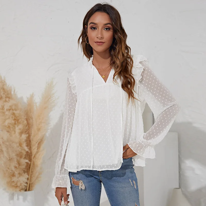 Осенняя шифоновая рубашка с V-образным вырезом, женская одежда, белая блузка, свободная Повседневная рубашка, винтажная уличная одежда с дли...
Осенняя шифоновая рубашка с V-образным вырезом, женская одежда, белая блузка, свободная Повседневная рубашка, винтажная уличная одежда с дли...
