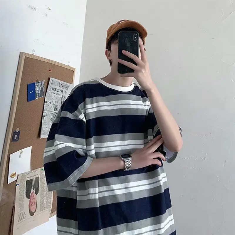 England Style Fashion Striped T-Shirt 2021 Summer New Style Teen All-Match Street Casual Clothes Hip-Hop Harajuku Cotton Tshirt
England Style Fashion Striped T-Shirt 2021 Summer New Style Teen All-Match Street Casual Clothes Hip-Hop Harajuku Cotton Tshirt