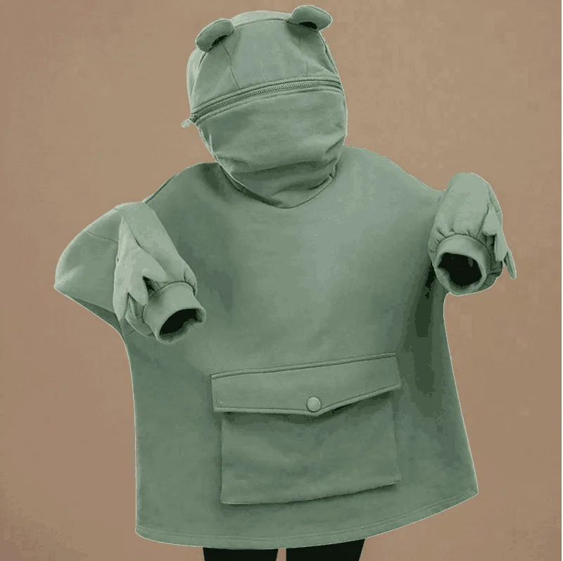 Frog Sweatshirt Women's Hoodie Fleece Long Sleeve Hooded Pullover Mid-length Casual Top Spring Autumn Personalized Streetwear
Frog Sweatshirt Women's Hoodie Fleece Long Sleeve Hooded Pullover Mid-length Casual Top Spring Autumn Personalized Streetwear
