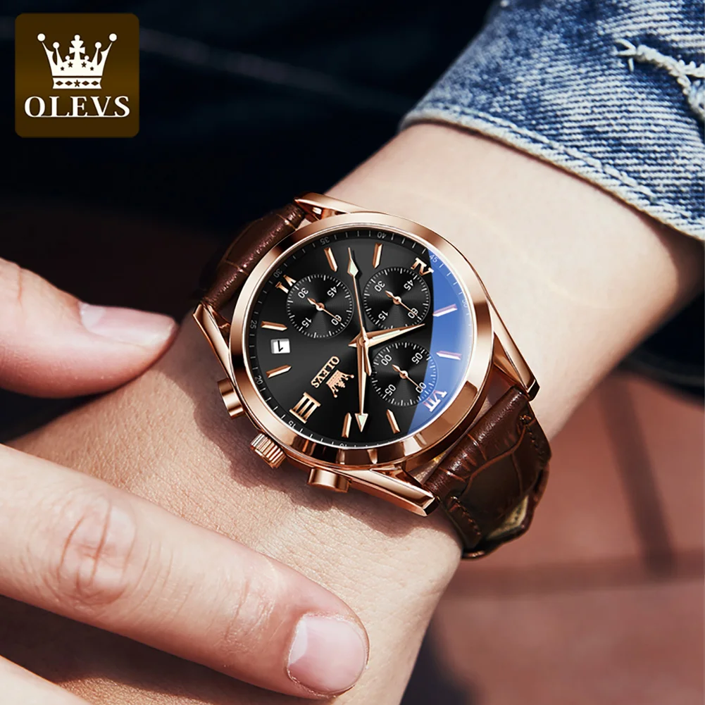 OLEVS Men Watch Top Brand Luxury Sports Quartz Mens Watches Leather Strap Luminous Waterproof Chronograph Wristwatch Man 2021
OLEVS Men Watch Top Brand Luxury Sports Quartz Mens Watches Leather Strap Luminous Waterproof Chronograph Wristwatch Man 2021