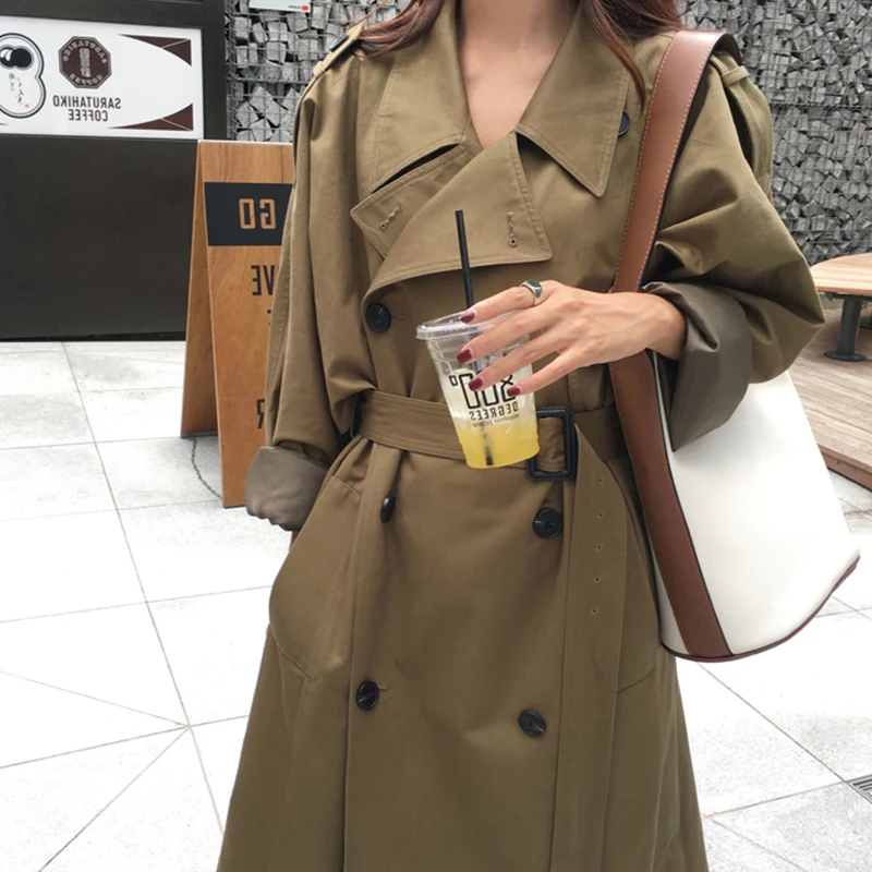 2021 Spring Long Trench Coat Women Double Breasted Slim Trench Coat Female Outwear Fashion Windbreaker 
2021 Spring Long Trench Coat Women Double Breasted Slim Trench Coat Female Outwear Fashion Windbreaker