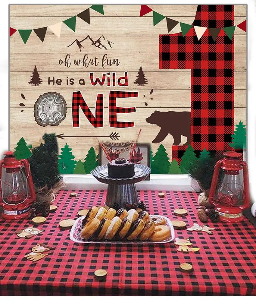 Mehofond Lumberjack Photography Background He's A Wild One Boys 1st Birthday Party Baby Shower Backdrop photocall Photo Studio
Mehofond Lumberjack Photography Background He's A Wild One Boys 1st Birthday Party Baby Shower Backdrop photocall Photo Studio