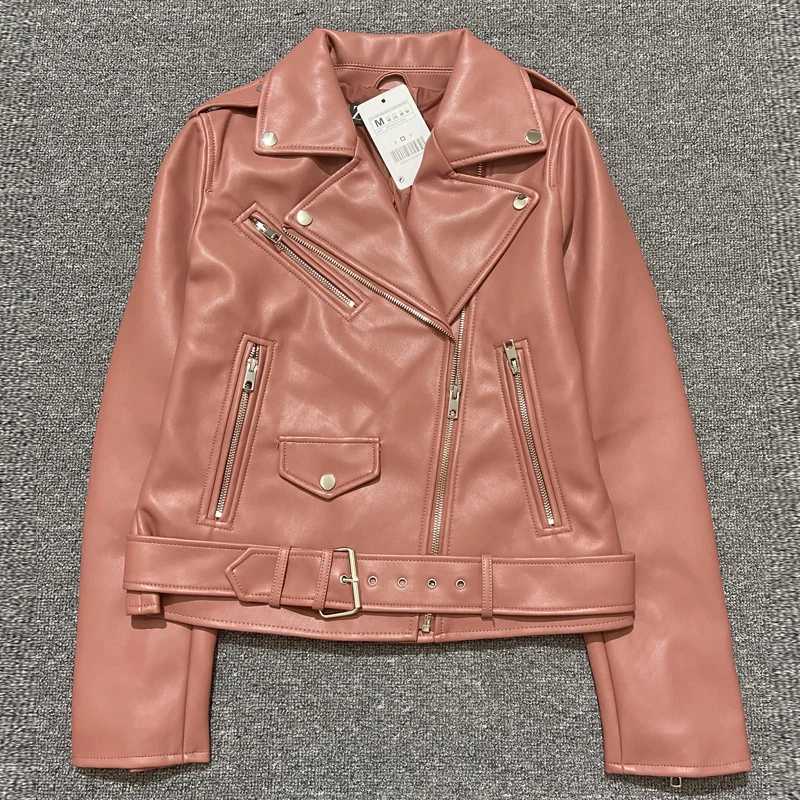 Spring Autumn Women Faux Leather Jacket Ladies Solid With Belt Zipper Biker Coat Female Casual Outwear black jacket
Spring Autumn Women Faux Leather Jacket Ladies Solid With Belt Zipper Biker Coat Female Casual Outwear black jacket