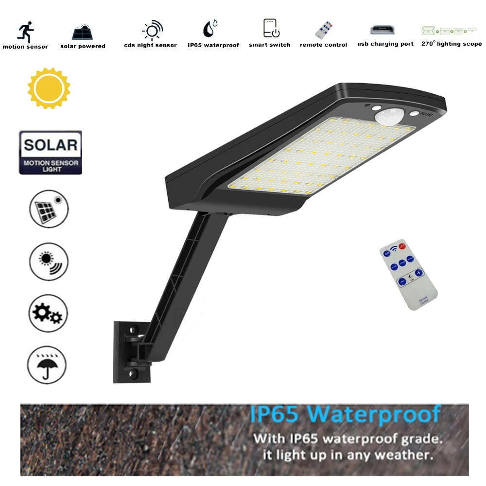 Solar led Light Outdoor Waterproof street Wall LightPIR Motion Sensor Garden rard Lighting Remote Control 3 mode
Solar led Light Outdoor Waterproof street Wall LightPIR Motion Sensor Garden rard Lighting Remote Control 3 mode