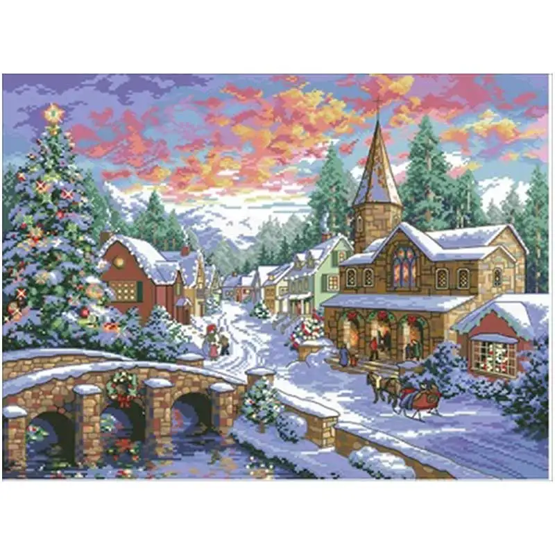 Christmas village patterns counted 11CT 14CT Cross Stitch Set DIY Cross-stitch Kits Embroidery Needlework Home Decor
Christmas village patterns counted 11CT 14CT Cross Stitch Set DIY Cross-stitch Kits Embroidery Needlework Home Decor
