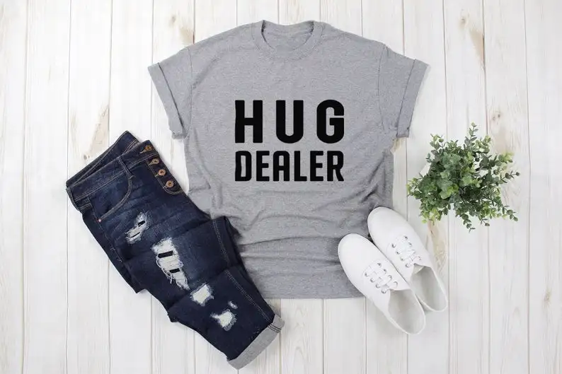 Hug Dealer letter printing T-Shirt 100% cotton short sleeve funny fashion cute top tees plus size t shirts for unisex
Hug Dealer letter printing T-Shirt 100% cotton short sleeve funny fashion cute top tees plus size t shirts for unisex