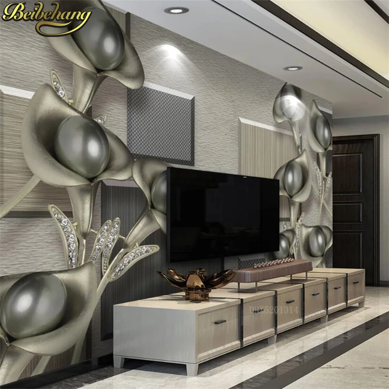

beibehang Custom Embossed jewelry mural wallpapers for Living Room TV Background Photo Wallpaper Cafe Restaurant Decor Mural 3D