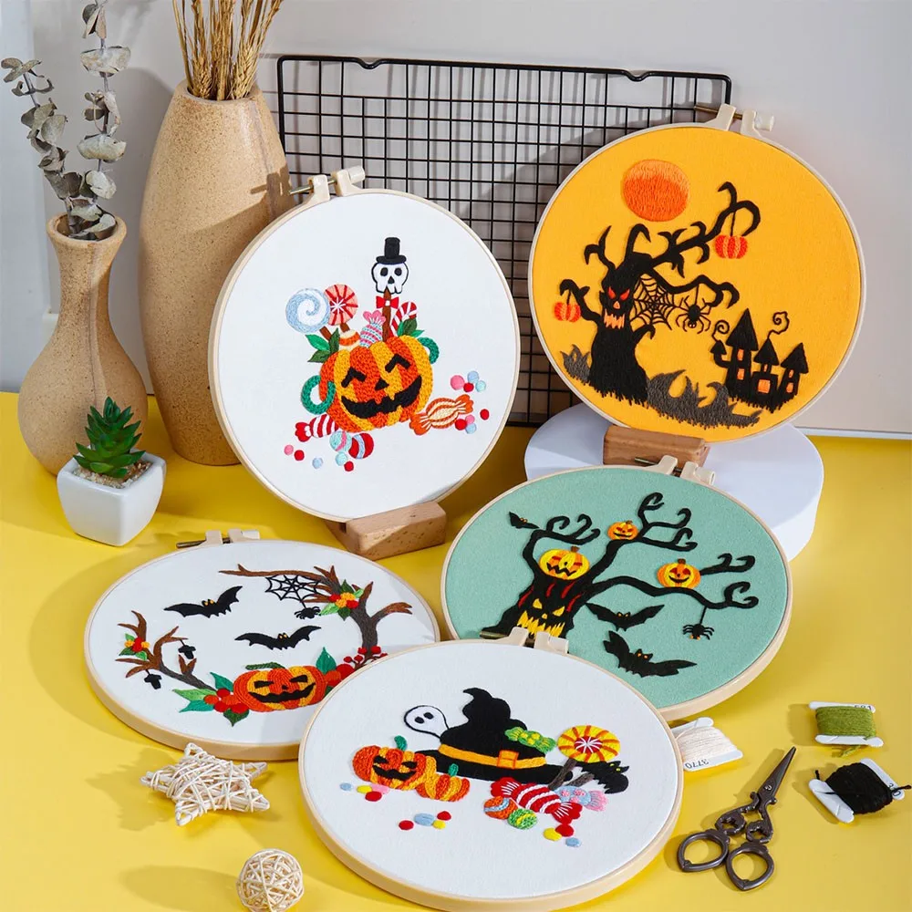 Halloween Series Embroidery Starter Kit With Pattern DIY Hand Embroidery Material Package Cross Stitch Needlepoint Home Decor
Halloween Series Embroidery Starter Kit With Pattern DIY Hand Embroidery Material Package Cross Stitch Needlepoint Home Decor