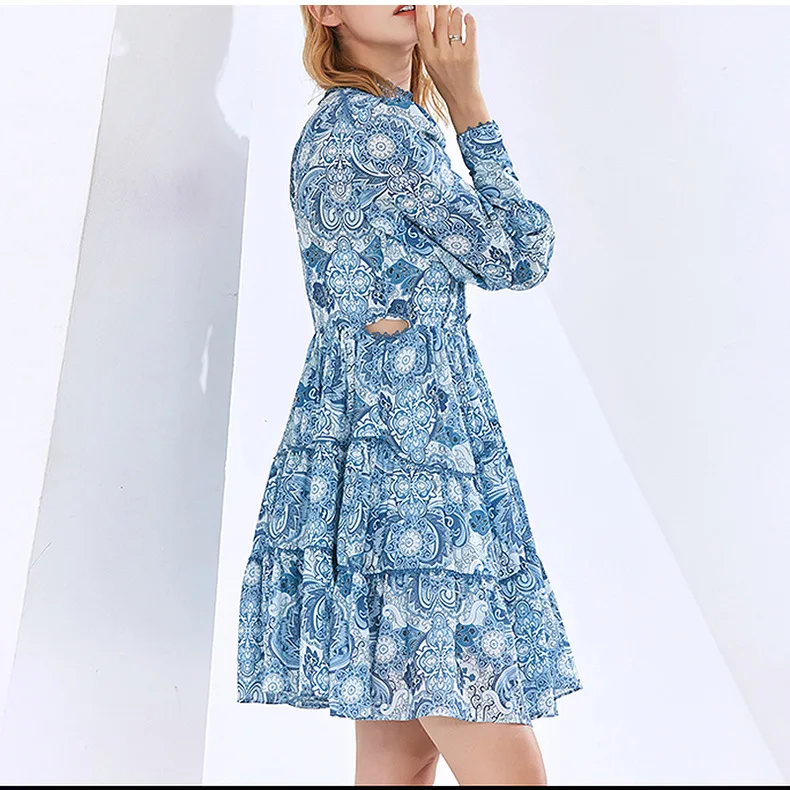 Dresses for Women 2021 Spring New Fashionable Elegant Stand-up Collar Puff Sleeve Printed Stitching High Waist Short Dress
Dresses for Women 2021 Spring New Fashionable Elegant Stand-up Collar Puff Sleeve Printed Stitching High Waist Short Dress
