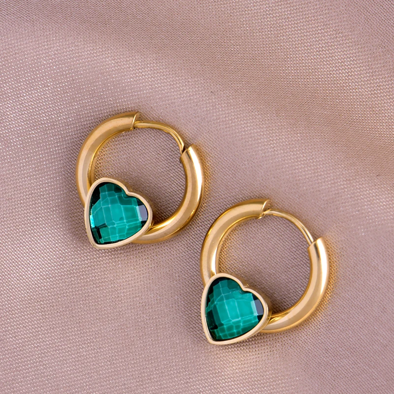 newest fashion Stainless Steel Gold Color red green Irregular heart Earring Simple atmosphere Titanium steel gift Woman Jewelry
newest fashion Stainless Steel Gold Color red green Irregular heart Earring Simple atmosphere Titanium steel gift Woman Jewelry