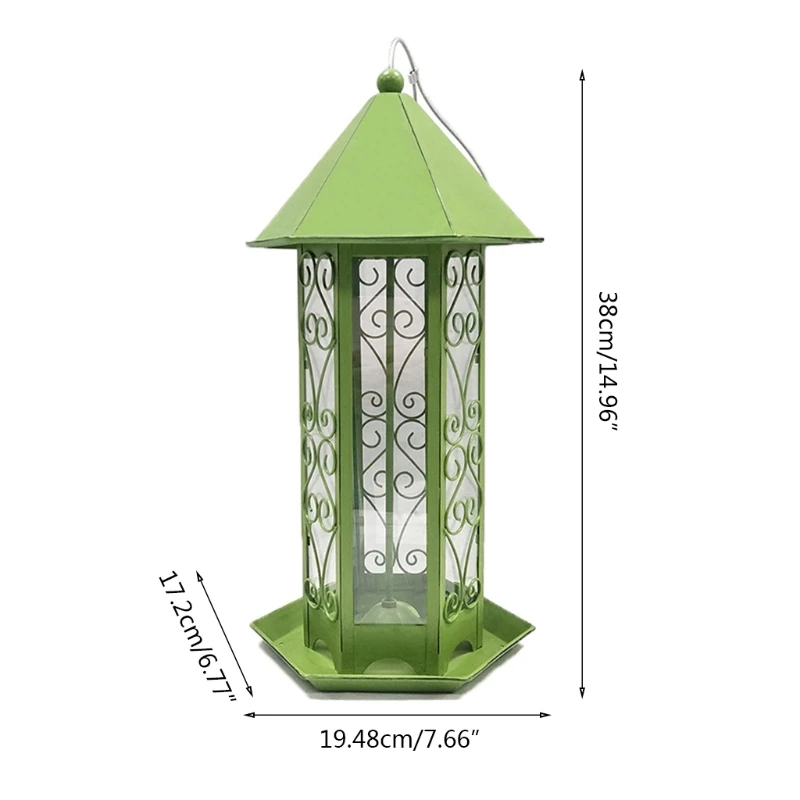 Hexagon Shaped Green Outdoor Hummingbird Bird Feeder ,with Leaking Hole, 6 Feeding Ports ,Mental Iron Wild Bird Peanut Seed K3NA 
Hexagon Shaped Green Outdoor Hummingbird Bird Feeder ,with Leaking Hole, 6 Feeding Ports ,Mental Iron Wild Bird Peanut Seed K3NA