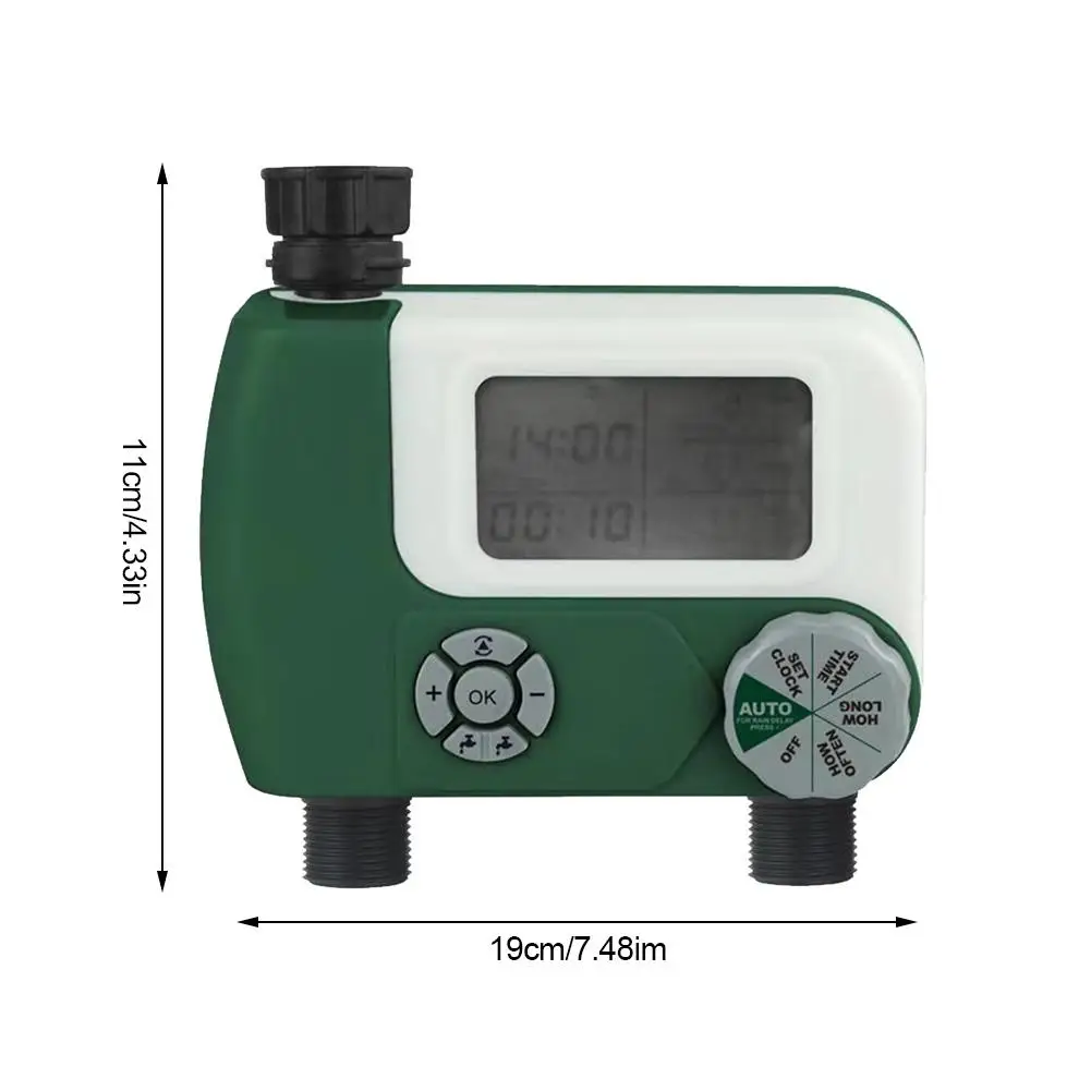 Garden Irrigation Control Timer Dual 2-outlet Watering Timer Digital Timer Water Faucet Hose Timer for Home Garden
Garden Irrigation Control Timer Dual 2-outlet Watering Timer Digital Timer Water Faucet Hose Timer for Home Garden