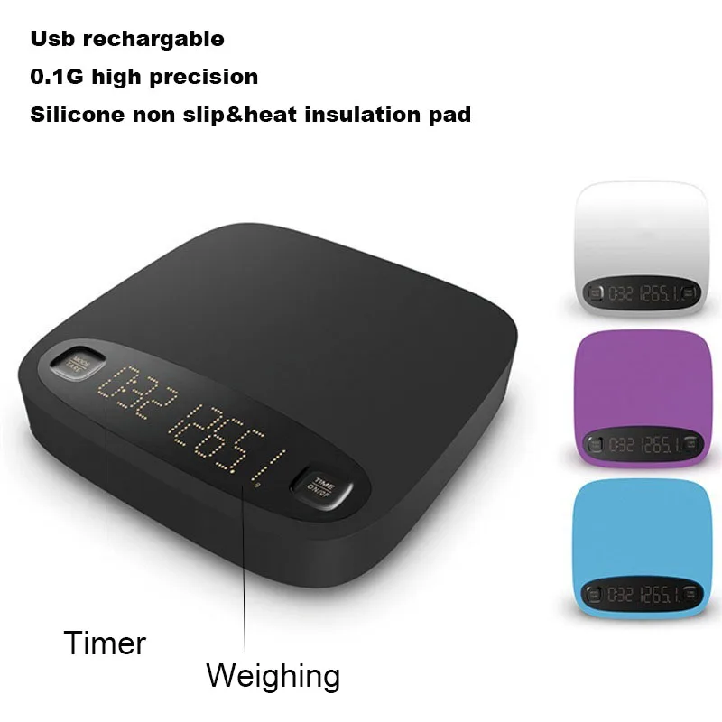 2Kg Digital Coffee Scale Smart Electronic Balance Precision 0.1g Mini Espresso Usb Rechargable Coffee Scale With Timer
2Kg Digital Coffee Scale Smart Electronic Balance Precision 0.1g Mini Espresso Usb Rechargable Coffee Scale With Timer