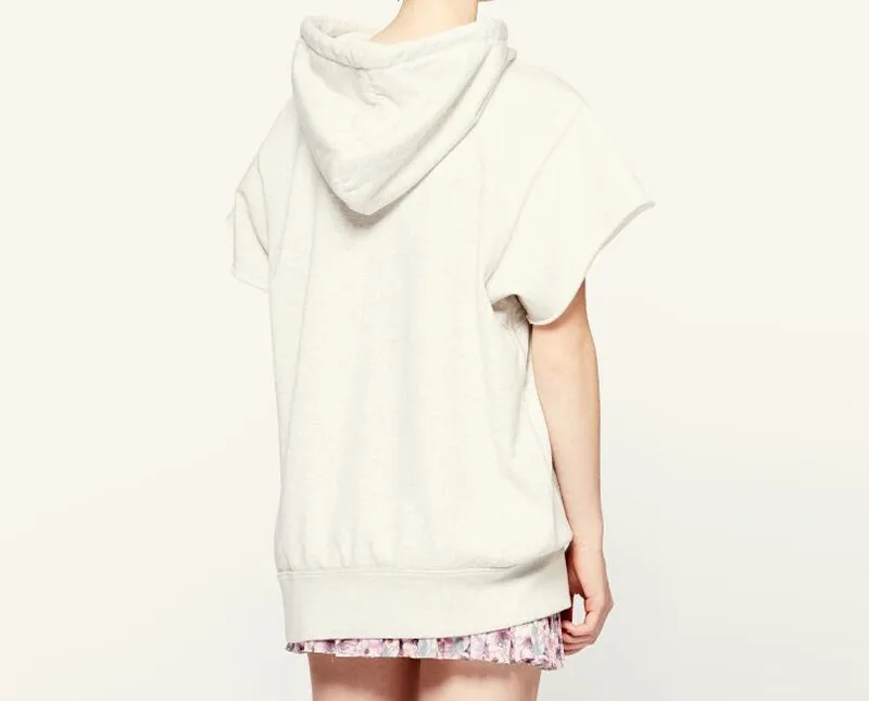 2021 New Women's Short Sleeve Hoodie Drawstring Letter Embroidery Ladies Hooded Cotton Tee Tops Beige Color
2021 New Women's Short Sleeve Hoodie Drawstring Letter Embroidery Ladies Hooded Cotton Tee Tops Beige Color