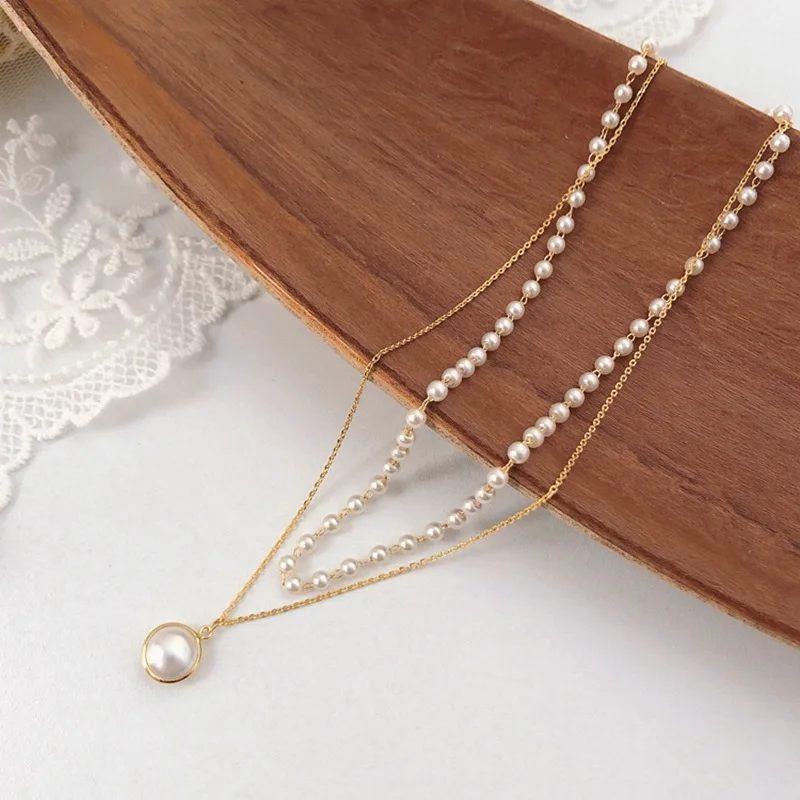 New fashion Punk Hip hop pearl necklace cute double layer chain drop girl gift jewelry
New fashion Punk Hip hop pearl necklace cute double layer chain drop girl gift jewelry
