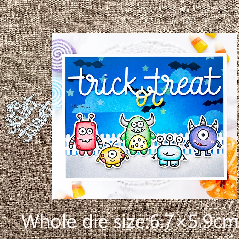 New Design Craft Metal stencil mold Cutting Dies Trick or Treat decoration scrapbook die cuts Album Paper Card Craft Embossing
New Design Craft Metal stencil mold Cutting Dies Trick or Treat decoration scrapbook die cuts Album Paper Card Craft Embossing