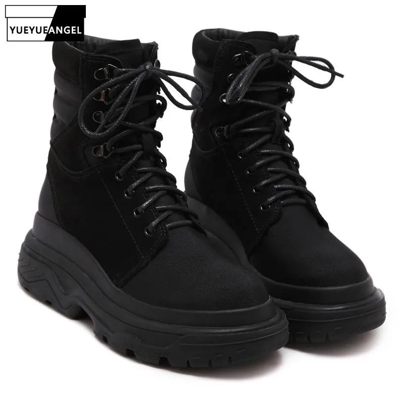 Motorcycle Platform Boots Women New Winter Plush Lace-Up Ankle Boots High Quality Leather Fashion Black Military Boots
Motorcycle Platform Boots Women New Winter Plush Lace-Up Ankle Boots High Quality Leather Fashion Black Military Boots