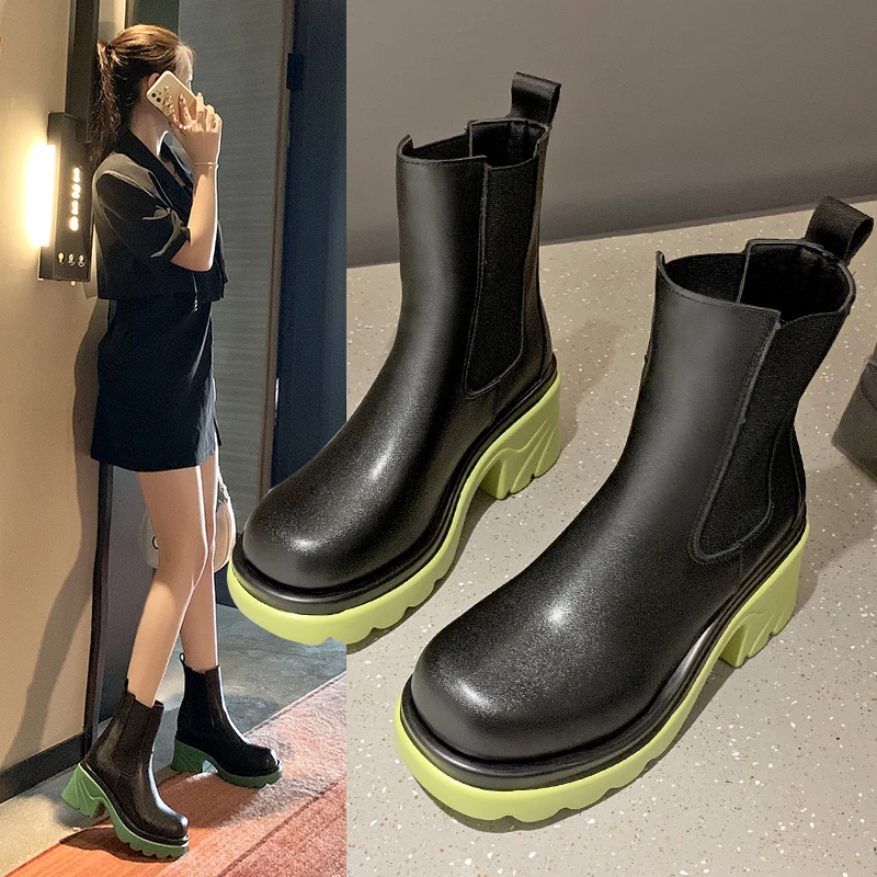 Women High-heeled Boots 2021 Autumn Thick-heeled Fashion Platform Women's Boots Round Toe Casual Stitching Women's Elastic Boots
Women High-heeled Boots 2021 Autumn Thick-heeled Fashion Platform Women's Boots Round Toe Casual Stitching Women's Elastic Boots