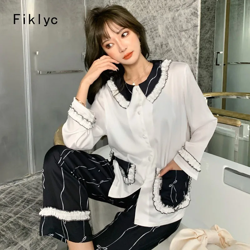 Пижамный комплект Fiklyc женский атласный из двух предметов, элегантная Милая одежда для сна с французским круглым вырезом и оборками, домашня...
Пижамный комплект Fiklyc женский атласный из двух предметов, элегантная Милая одежда для сна с французским круглым вырезом и оборками, домашня...