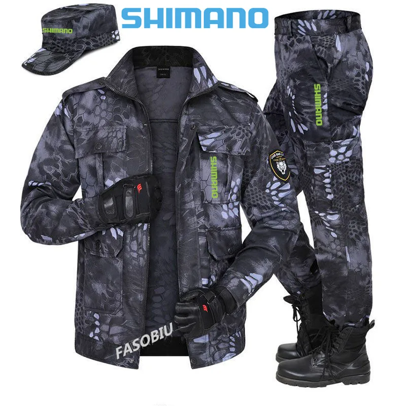 New 2022 Shimano Fishing Clothing Waterproof Windproof Camouflage Man Outdoor Fishing Set Softshell Hiking Fishing Clothes + Cap
New 2022 Shimano Fishing Clothing Waterproof Windproof Camouflage Man Outdoor Fishing Set Softshell Hiking Fishing Clothes + Cap