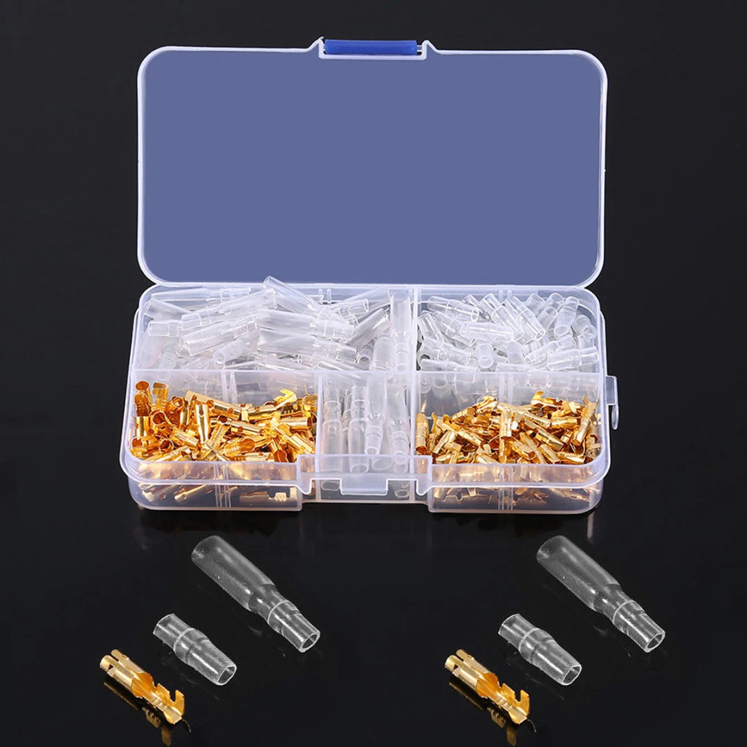 Brass Bullet Connectors Male & Female Terminals Set,120pcs 3.5mm,Insulated Car Cover Kit For Car Motorcycle Electrical Connector
Brass Bullet Connectors Male & Female Terminals Set,120pcs 3.5mm,Insulated Car Cover Kit For Car Motorcycle Electrical Connector