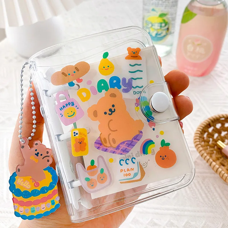 12*12cm Mini 3 Holes Diary Notebooks and Journals Transparent Pvc Waterproof DIY Loe-leaf Journal Notebook Small Bullets Journal
12*12cm Mini 3 Holes Diary Notebooks and Journals Transparent Pvc Waterproof DIY Loe-leaf Journal Notebook Small Bullets Journal