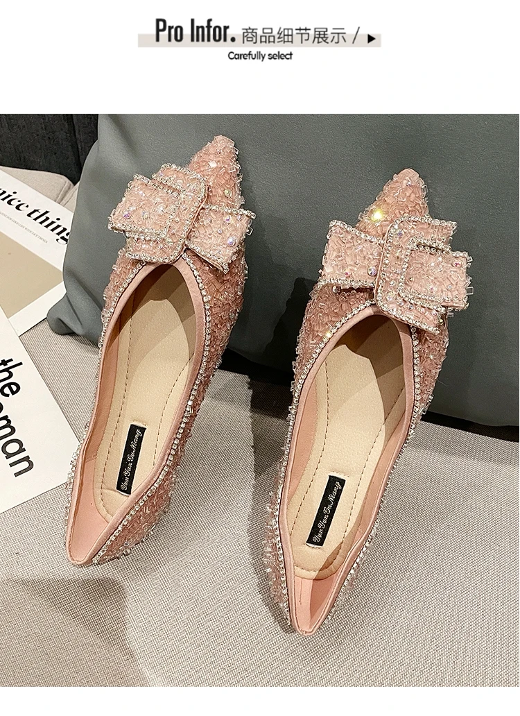 Daily commute Pointed Asakuchi Gentle Fairy wind Rhinestone Sequins Flat shoes Soft bottom Comfortable Easy elegant Simplicity
Daily commute Pointed Asakuchi Gentle Fairy wind Rhinestone Sequins Flat shoes Soft bottom Comfortable Easy elegant Simplicity