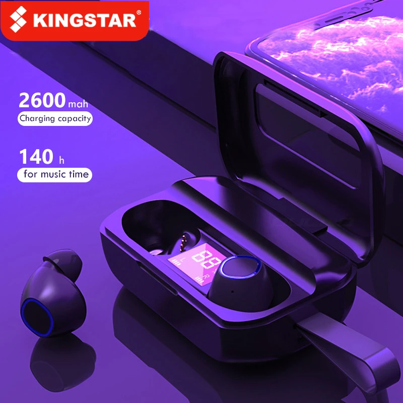 KINGSTAR TWS Bluetooth Earphone 2600mAh ChargingBox Wireless Headphone Gaming Headsets Sports 9D Stereo Noise Cancelling Earbuds
KINGSTAR TWS Bluetooth Earphone 2600mAh ChargingBox Wireless Headphone Gaming Headsets Sports 9D Stereo Noise Cancelling Earbuds