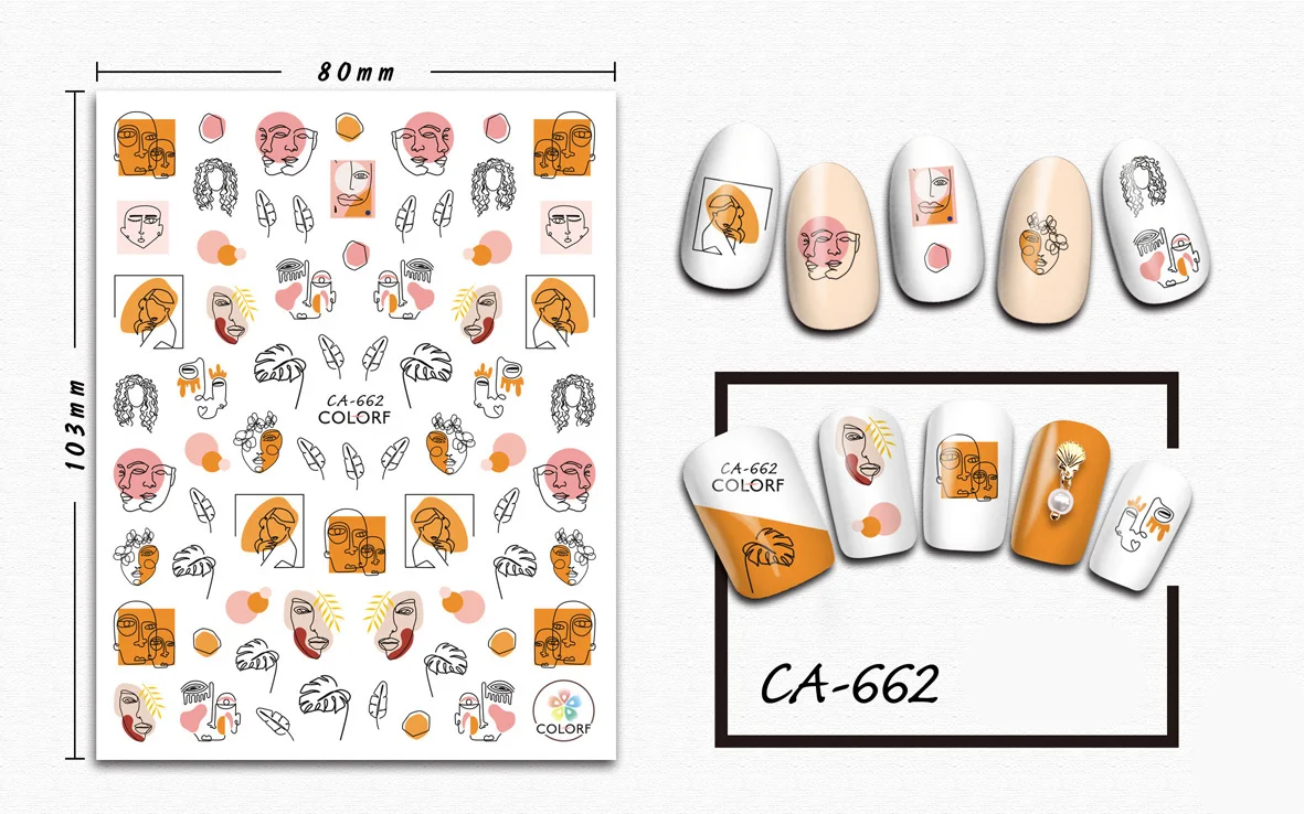 3D Nail Sticker Abstract Face Leaf Design Stickers for Nails Manicure Sticker Decals Decoration Nail Art Sticker Accessories
3D Nail Sticker Abstract Face Leaf Design Stickers for Nails Manicure Sticker Decals Decoration Nail Art Sticker Accessories