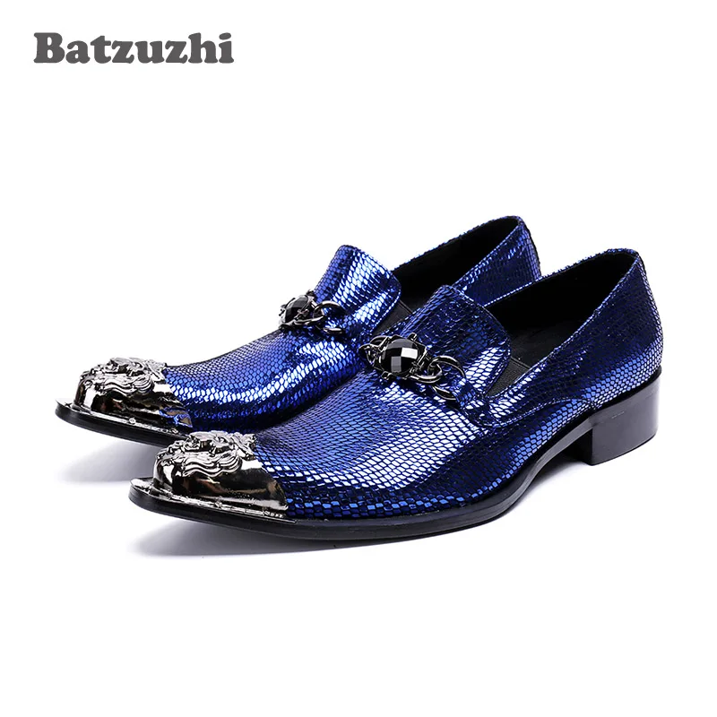 Batzuzhi Fashion Men Shoes Oxfords Iron Pointed Toe Leather Business Shoes Blue Male Wedding, Party and Runway Shoes, Size US12
Batzuzhi Fashion Men Shoes Oxfords Iron Pointed Toe Leather Business Shoes Blue Male Wedding, Party and Runway Shoes, Size US12
