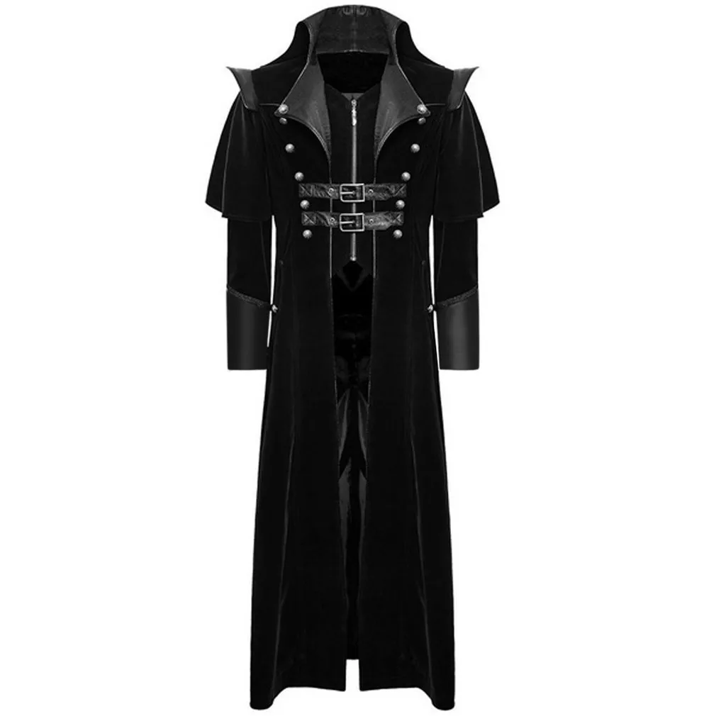 Фото Мужской костюм в викторианском стиле для взрослых черный смокинг Модный Плащ
