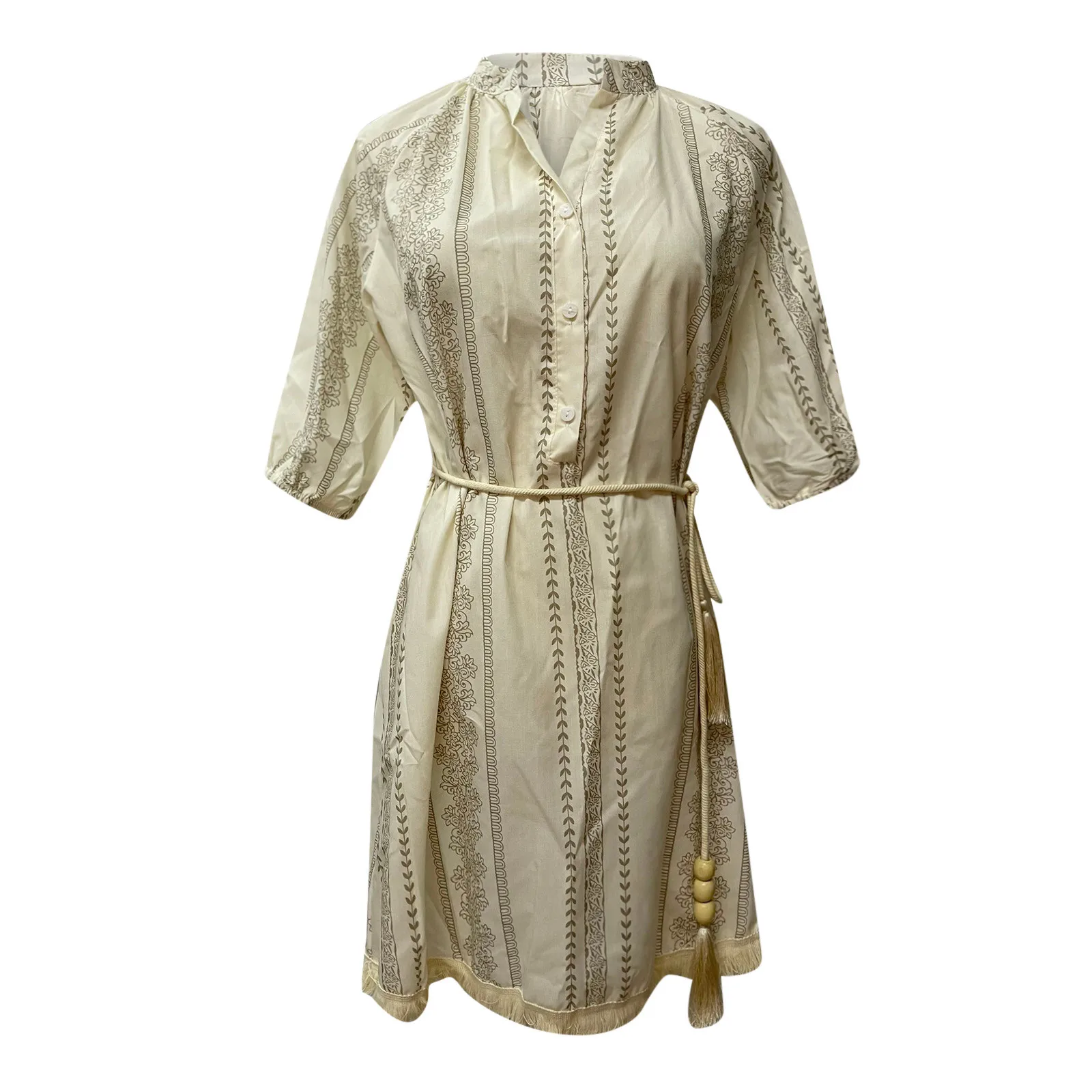 40# Drawstring Elegant Shirt Dress Office Lady High Waist Casual Mini Dress Bohemian V-neck Short Sleeve Summer Dress Vestidos 
40# Drawstring Elegant Shirt Dress Office Lady High Waist Casual Mini Dress Bohemian V-neck Short Sleeve Summer Dress Vestidos