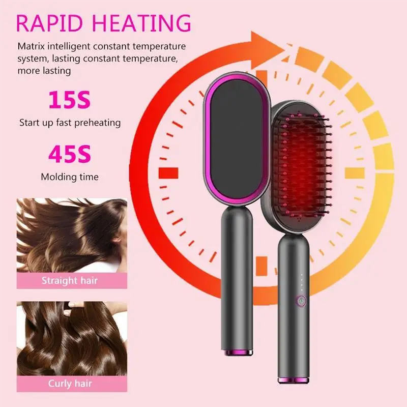 USB Electric Hair Straightener Brush Hot Hair Comb No Damage Straightening Comb With Adjustable Temperatures Portable Anti Scald
USB Electric Hair Straightener Brush Hot Hair Comb No Damage Straightening Comb With Adjustable Temperatures Portable Anti Scald