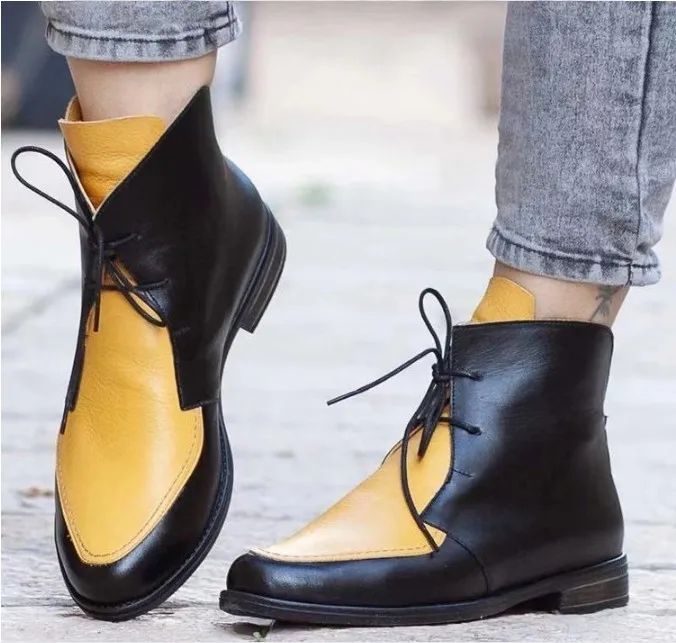 Large 2020 new women's pointed women's leather boots front lace boots low heel women's Boots
Large 2020 new women's pointed women's leather boots front lace boots low heel women's Boots