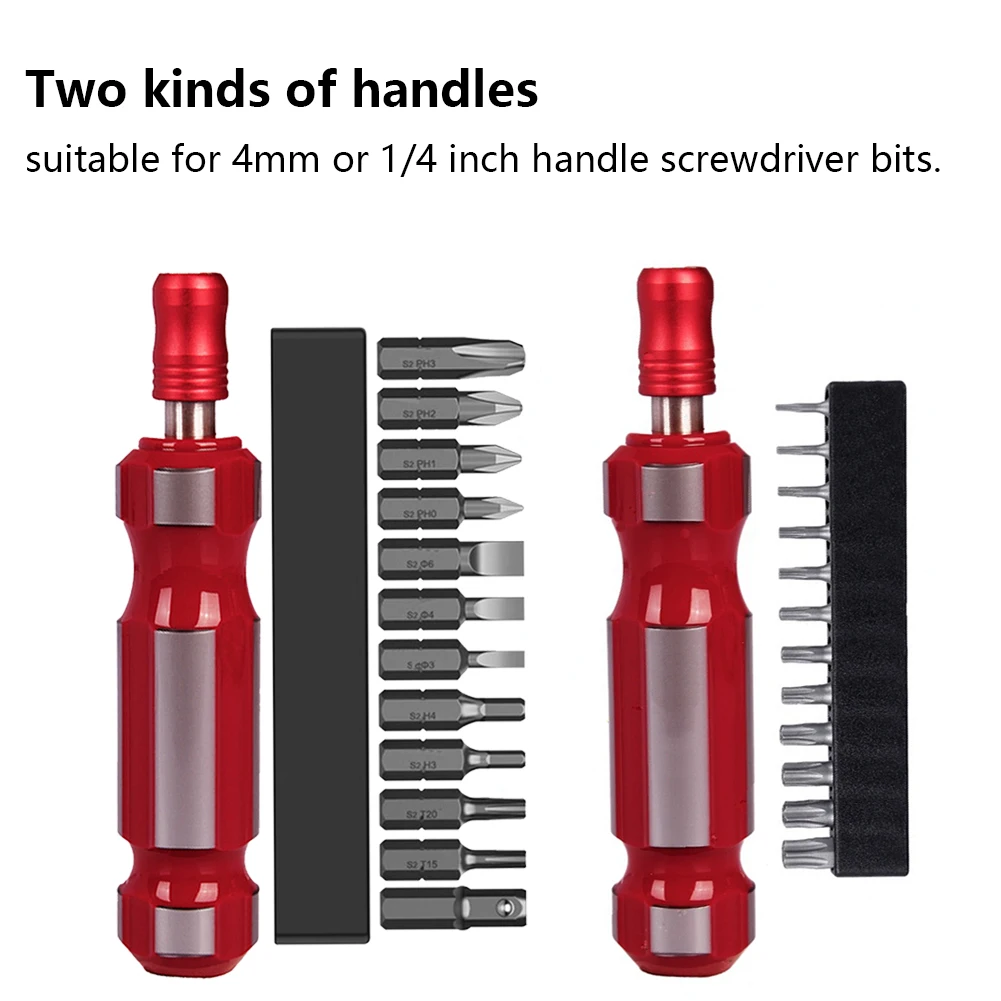 13PCS Ratchet Screwdriver Kit With Large Handle High Strength DIY Household Repair Tool Fit For 4mm Or 1/4 Inch Screwdriver Bits 
13PCS Ratchet Screwdriver Kit With Large Handle High Strength DIY Household Repair Tool Fit For 4mm Or 1/4 Inch Screwdriver Bits
