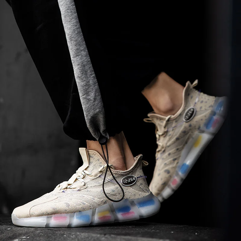 Fashion Men's Casual Shoes Rainbow bottom Zapatos Running Shoes Mesh Sneakers Outdoor Sports Shoes Lace up Non-slip Zapatillas
Fashion Men's Casual Shoes Rainbow bottom Zapatos Running Shoes Mesh Sneakers Outdoor Sports Shoes Lace up Non-slip Zapatillas