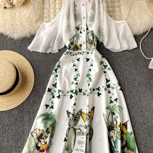 New women's printed vintage dress 2021 summer lotus sleeve off shoulder sexy street style robe elegant oversize dress
New women's printed vintage dress 2021 summer lotus sleeve off shoulder sexy street style robe elegant oversize dress