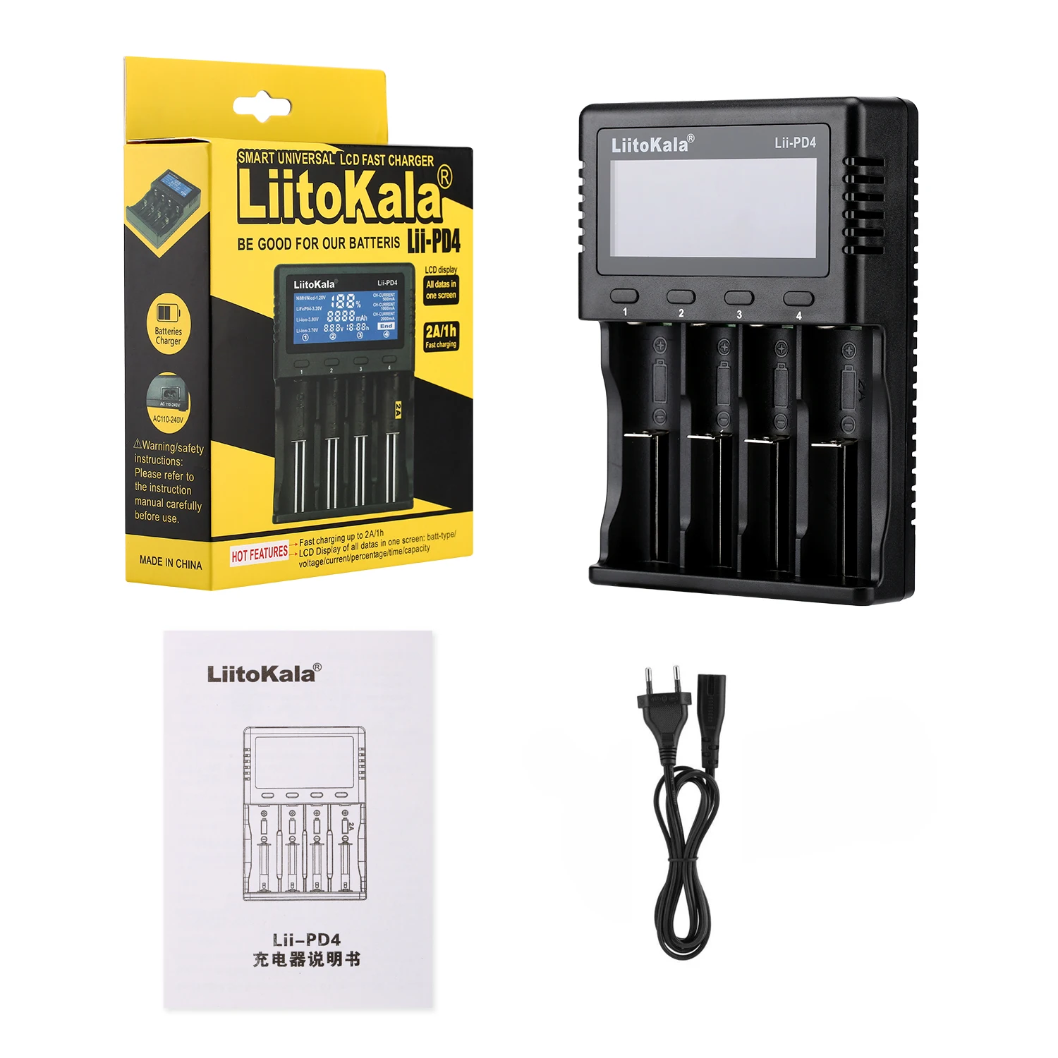 New LiitoKala Lii-PD4 18650/26650/18350/16340/18500 Lithium Battery 1.2V 3.2V 3.7V 3.8V AA AAA NiMH 110-220V DC Charger
New LiitoKala Lii-PD4 18650/26650/18350/16340/18500 Lithium Battery 1.2V 3.2V 3.7V 3.8V AA AAA NiMH 110-220V DC Charger