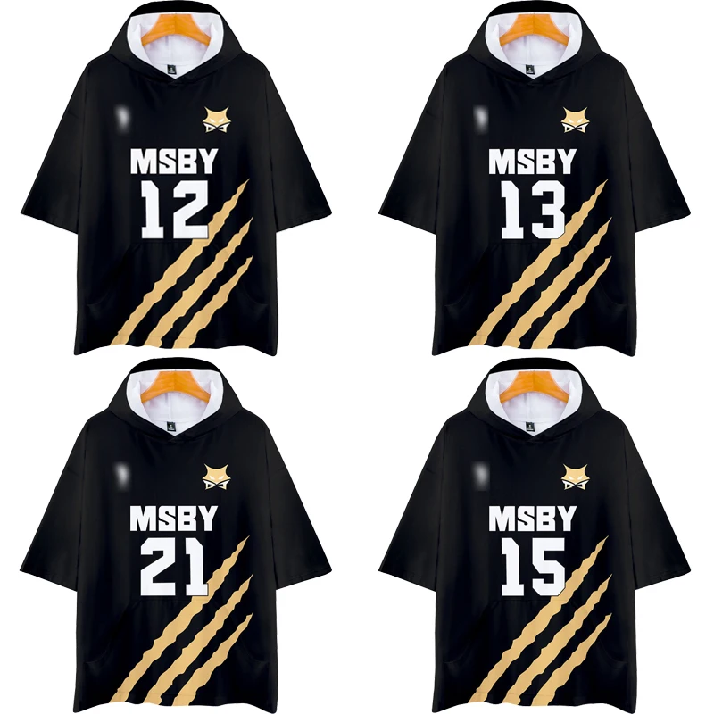 Аниме Haikyuu! Костюм для косплея MSBY, черные шакалы, Хината, № 21, футболка с капюшоном Miya Atsumu Kiyoomi Sakusa, повседневные топы
Аниме Haikyuu! Костюм для косплея MSBY, черные шакалы, Хината, № 21, футболка с капюшоном Miya Atsumu Kiyoomi Sakusa, повседневные топы
