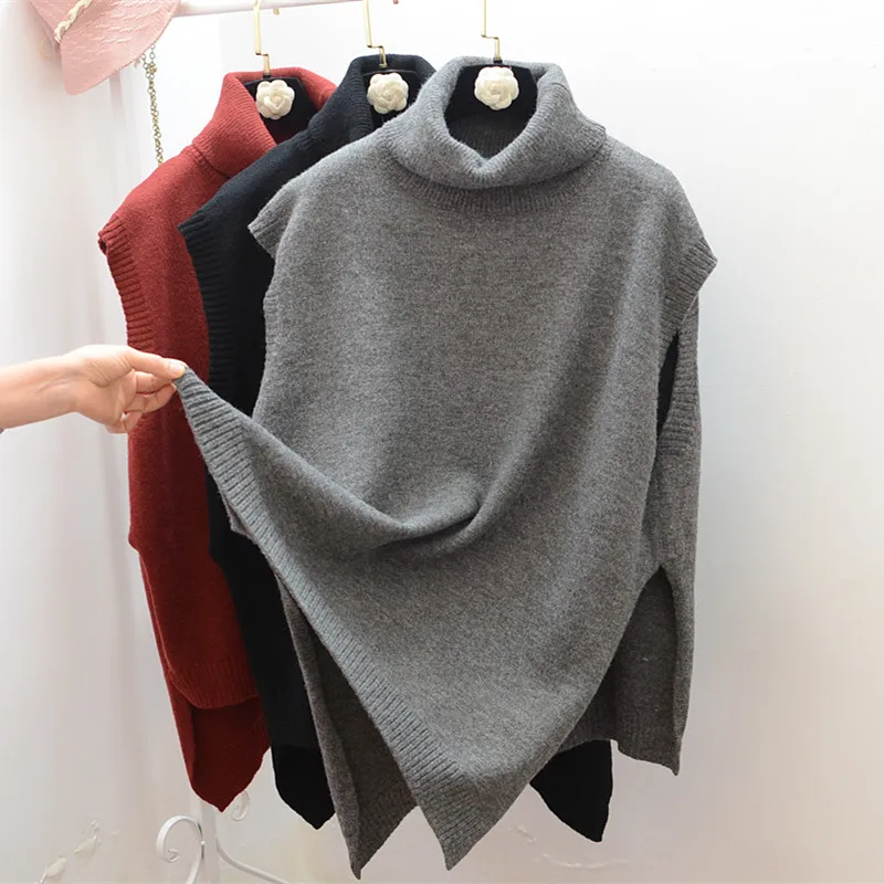 2020 Casual loose high collar women's sleeveless sweater solid color knitted pullover new autumn and winter series cashmere vest
2020 Casual loose high collar women's sleeveless sweater solid color knitted pullover new autumn and winter series cashmere vest