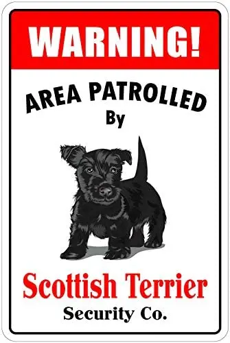 Warning Area Patrolled by Scottish Terrier Metal Novelty Sign, Metal Signs Tin Plaque Wall Art Poster
Warning Area Patrolled by Scottish Terrier Metal Novelty Sign, Metal Signs Tin Plaque Wall Art Poster