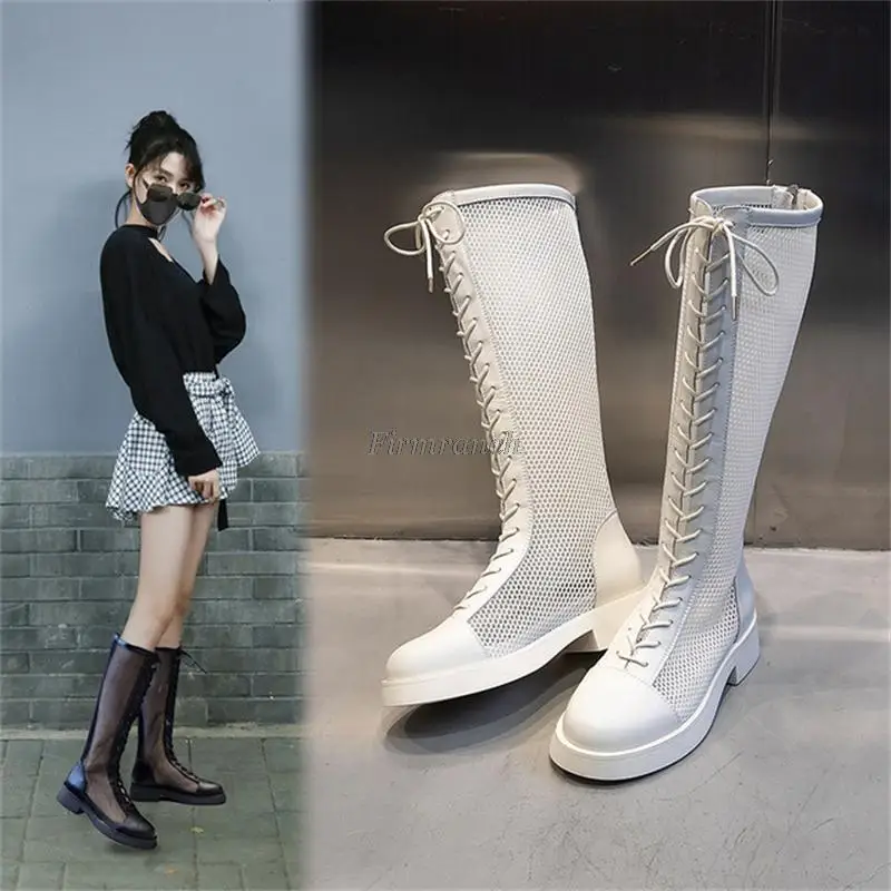 Women's boots 2021 summer new leather boots breathable knight boots thick heel casual through mesh high-tube women's boots
Women's boots 2021 summer new leather boots breathable knight boots thick heel casual through mesh high-tube women's boots