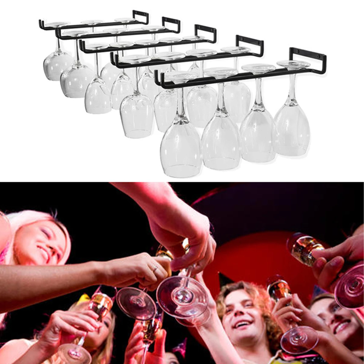 1Pcs Stainless Steel Wine Rack Glass Holder Hanging Bar Hanger Shelf Upside Down Cup Holder Single Row Strong Iron Glass Holder
1Pcs Stainless Steel Wine Rack Glass Holder Hanging Bar Hanger Shelf Upside Down Cup Holder Single Row Strong Iron Glass Holder