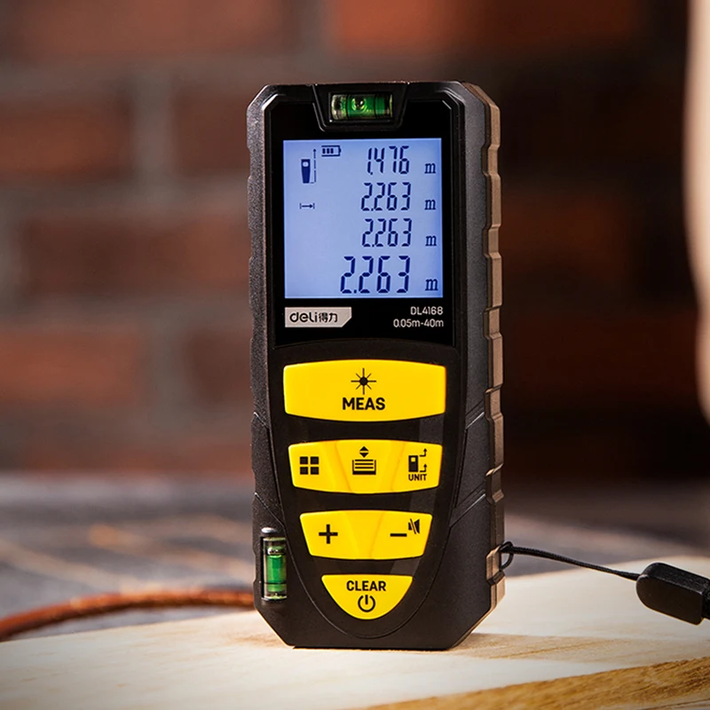 DELI Laser Rangefinder 40m/60m/80m/100m Digital Rangefinder Laser Tape Measure Rangefinder Ruler Laser Test Tools
DELI Laser Rangefinder 40m/60m/80m/100m Digital Rangefinder Laser Tape Measure Rangefinder Ruler Laser Test Tools