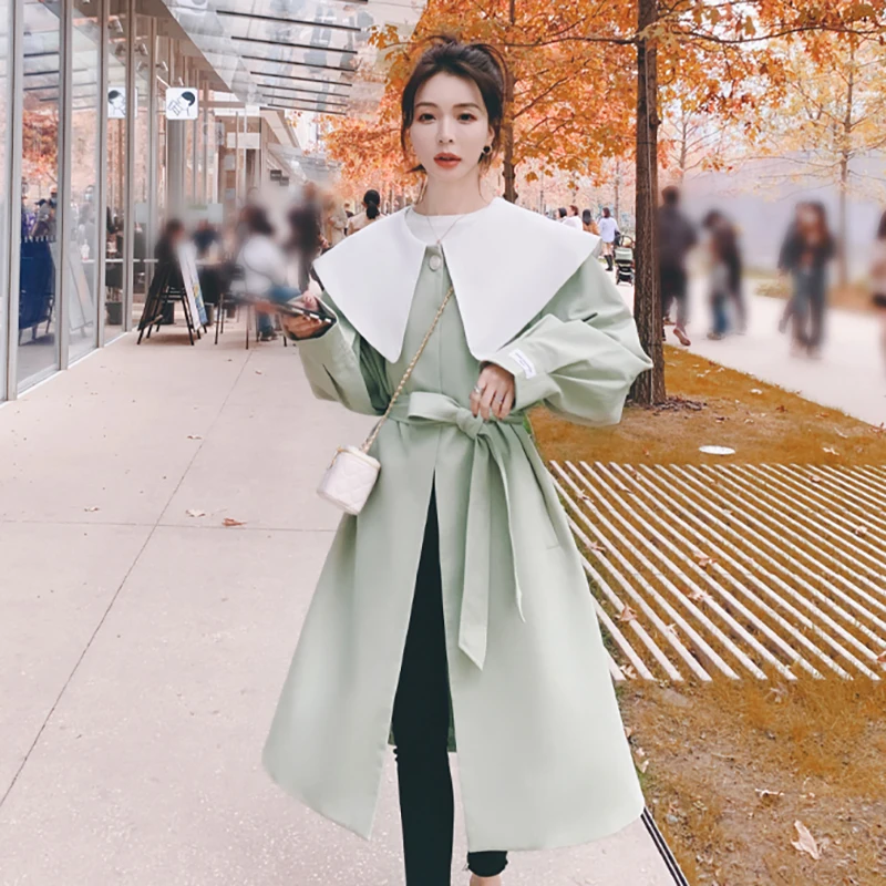 Spring Woman Trench Coat Large Lapel Color Matching All-match Mid-length Female Fashion Casual Ladies Autumn Windbreaker Jackets
Spring Woman Trench Coat Large Lapel Color Matching All-match Mid-length Female Fashion Casual Ladies Autumn Windbreaker Jackets