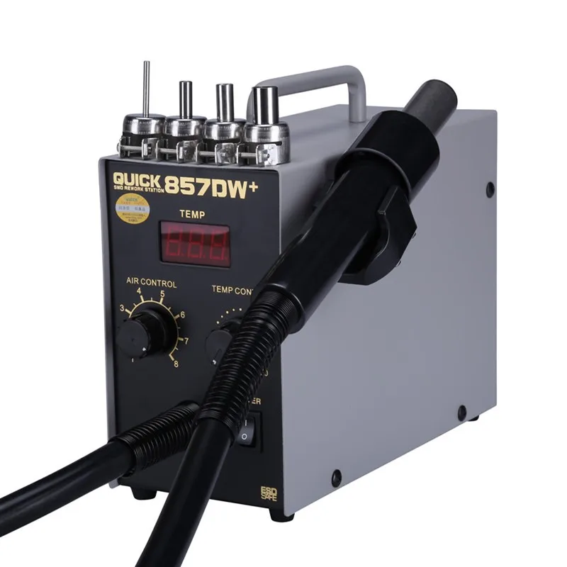 QUICK 857DW + Bga наладочная станция 580 Вт, тепловая пушка с нагревателем, SMD Пайка
QUICK 857DW + Bga наладочная станция 580 Вт, тепловая пушка с нагревателем, SMD Пайка